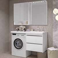 Opadiris Мебель для ванной Фреш 120 R под стиральную машину подвесная белая